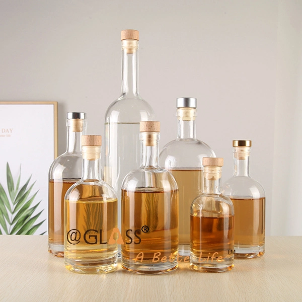 Free Sample 50ml 100ml 500ml 750ml Wholesale Color Sprayed Glass Bottle Liquor Bottle for Gin Vodka Whiskey