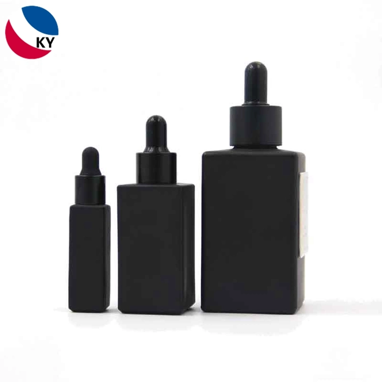 Cosmetic Glass Dropper Bottles Packaging Luxury Matte Black Hair Essential Oil Wholesale Empty 10ml 15ml 30ml 50ml 100ml 120ml Frosted Perfume Glass Bottle