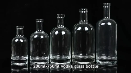 Surtido de 375 ml, 500 ml, 700 ml, 1000 ml, pintura compensada, botella de vidrio vacía para vino de licor de vodka con tapón de rosca de corcho de polímero